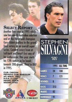 1996 Select AFL #11 Stephen Silvagni Back